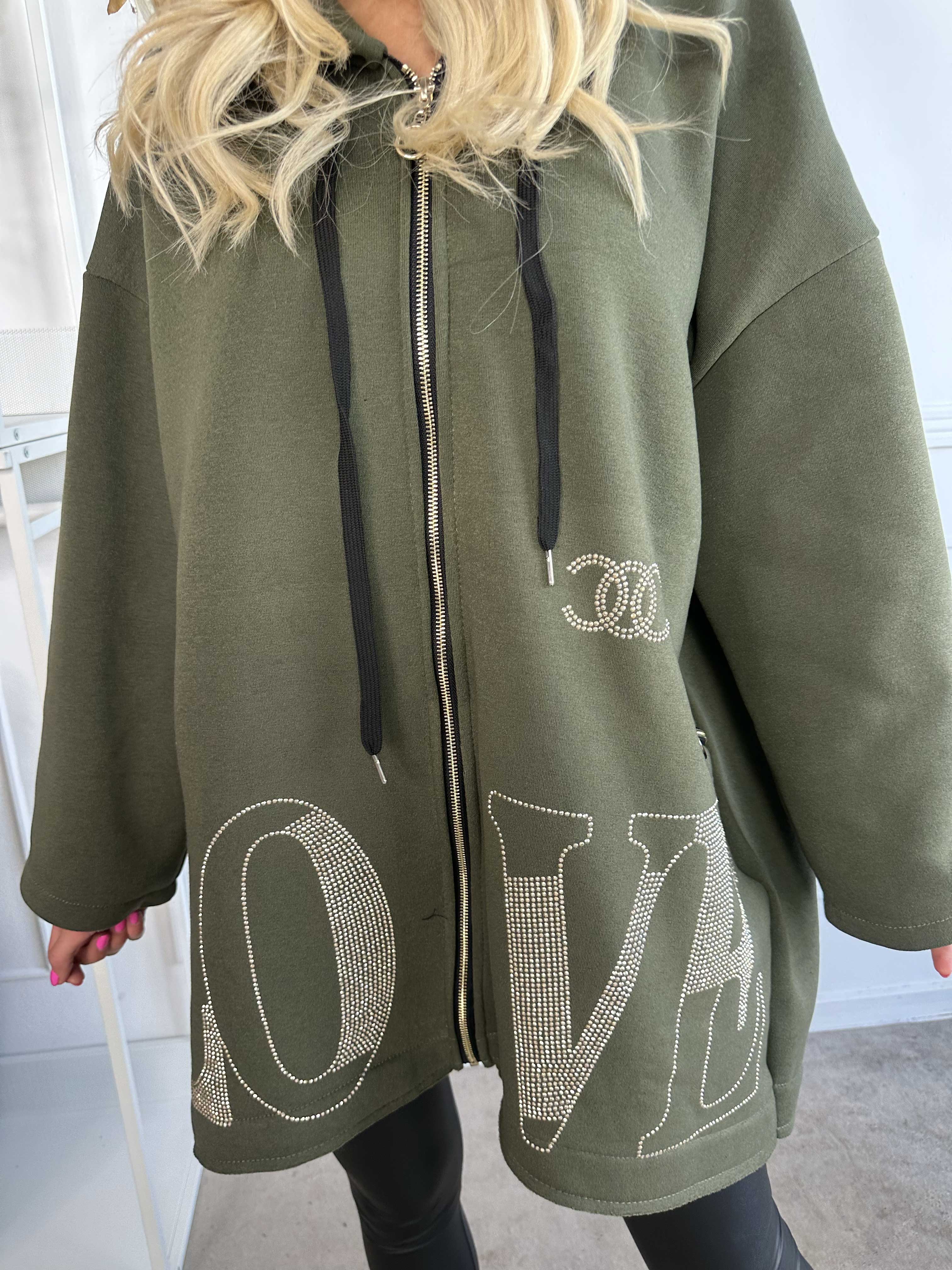 Adea - Mjuk hoodie med dragkedja och fuskpälskant